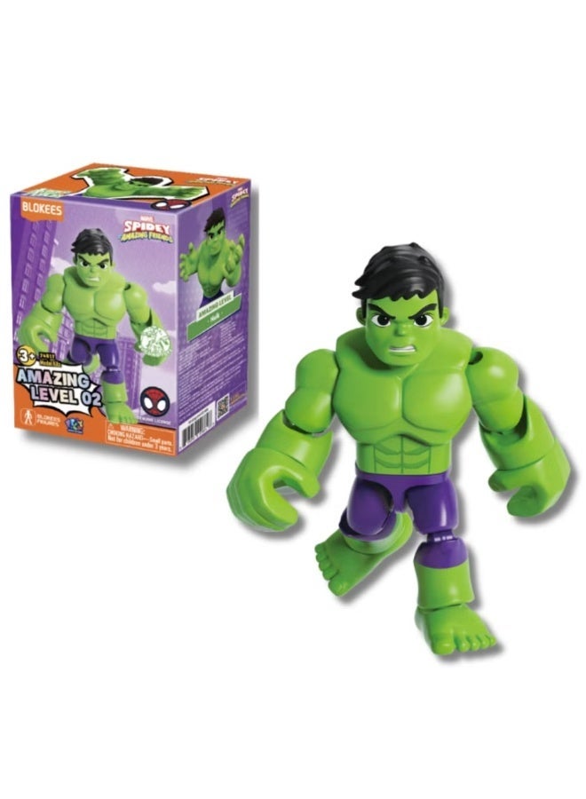 BLOKEES Marvel Spidey Amazing Friends Hulk Building Kit | Amazing Level 02 Collectible Action Figure Toy | STEM Construction Set for Kids & Adults | Licensed Model Play & Display - Image 4